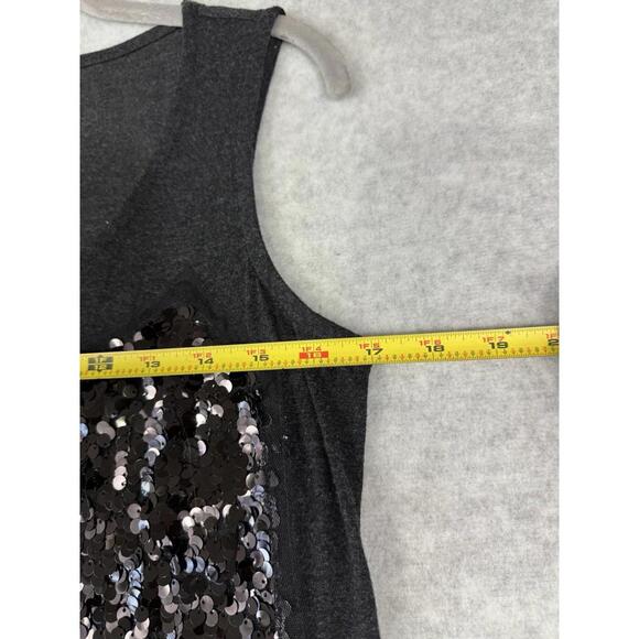 Alfani Grey Sleeveless Sequins Top Sz Med Classic Fashion Women’s - Picture 5 of 6